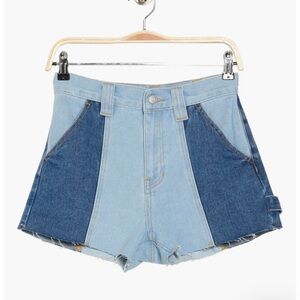 PacSun Carpenter color block Shorts size 6 | size 26 patchwork denim shorts NEW